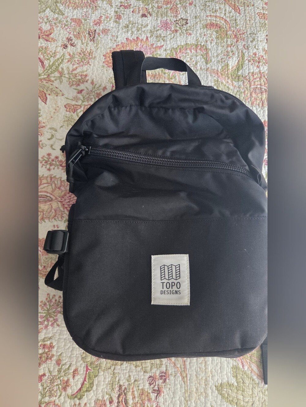 Topo Designs Black Men's Backpack with Front Patch Logo